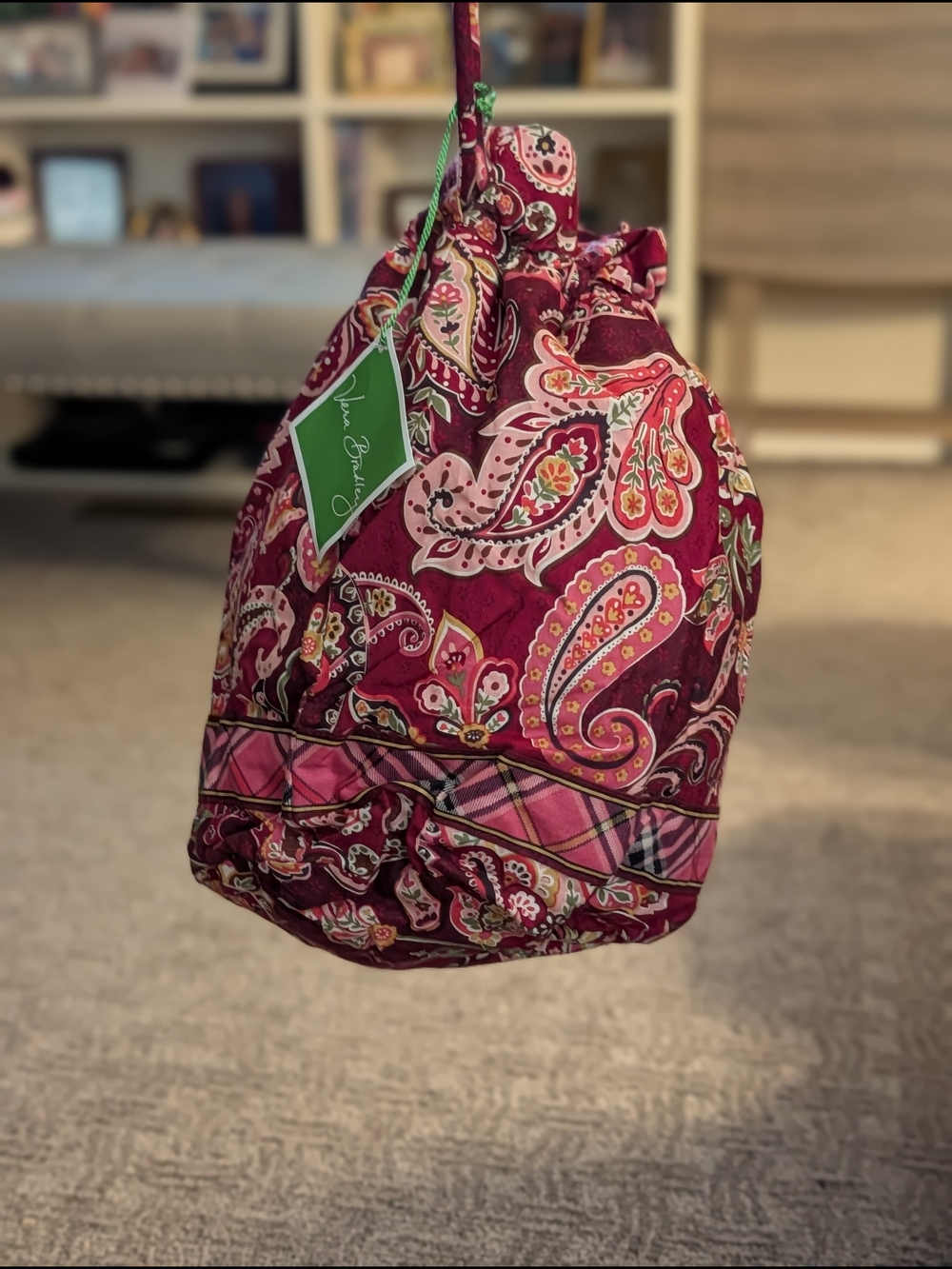 Vera Bradley Picadilliy Plum Paisley Drawstring Ditty Bag